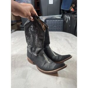 Stingray Cowboy Boots Mens Size 10 Black Pointy Toe